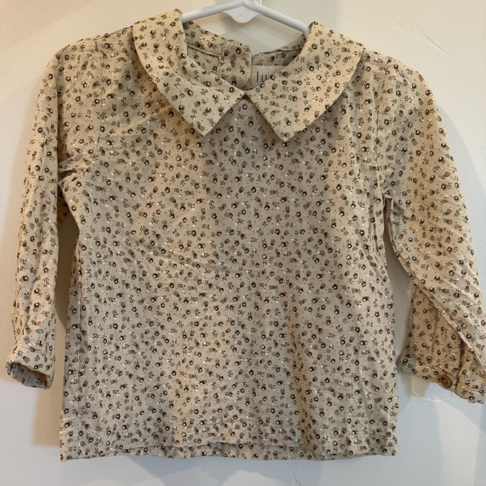 Floral Beige Toddler Shirt
